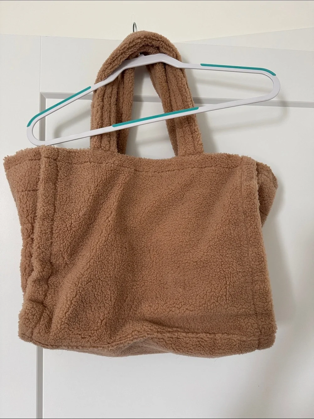 Victoria's Secret Tan Shearling Tote with Embossed VS Logo